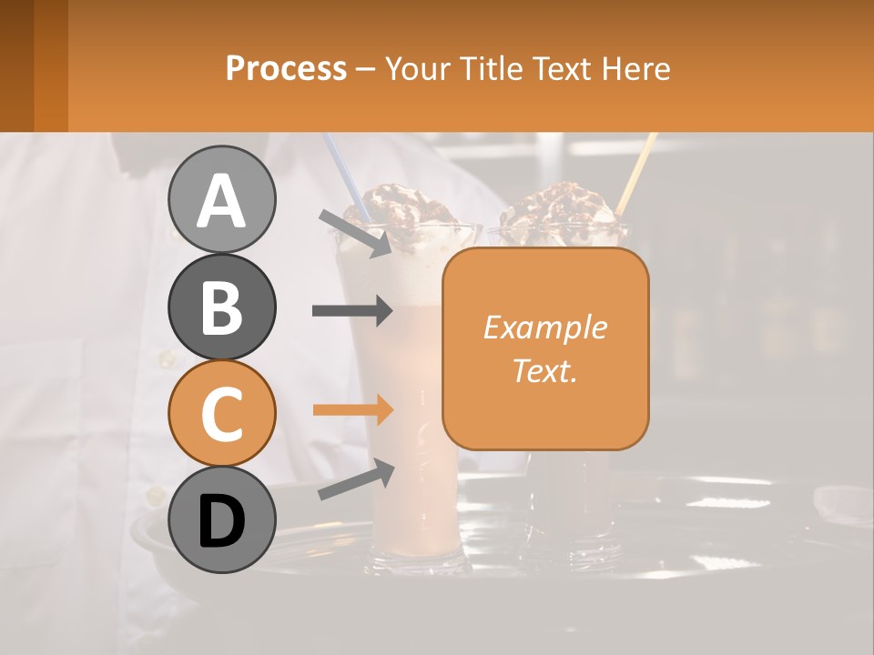 A Man Holding A Tray With Two Drinks On It PowerPoint Template