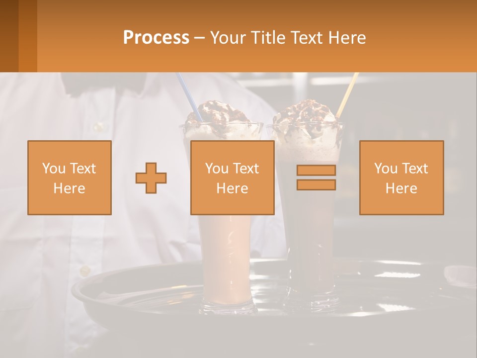 A Man Holding A Tray With Two Drinks On It PowerPoint Template