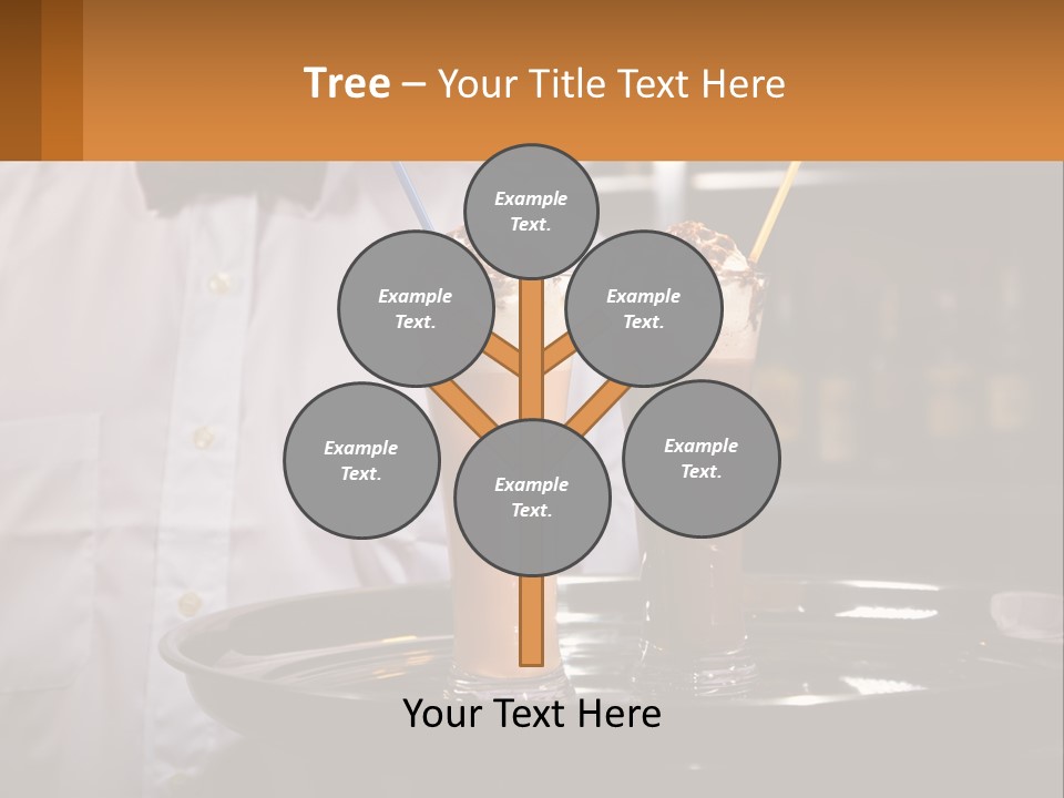 A Man Holding A Tray With Two Drinks On It PowerPoint Template