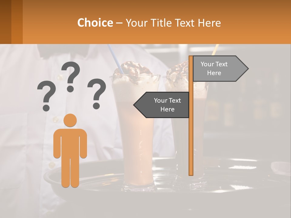 A Man Holding A Tray With Two Drinks On It PowerPoint Template