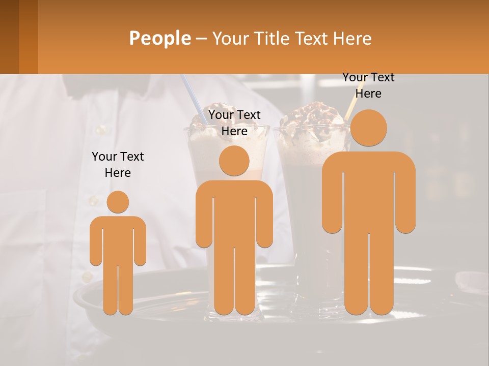 A Man Holding A Tray With Two Drinks On It PowerPoint Template