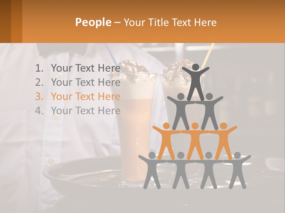 A Man Holding A Tray With Two Drinks On It PowerPoint Template