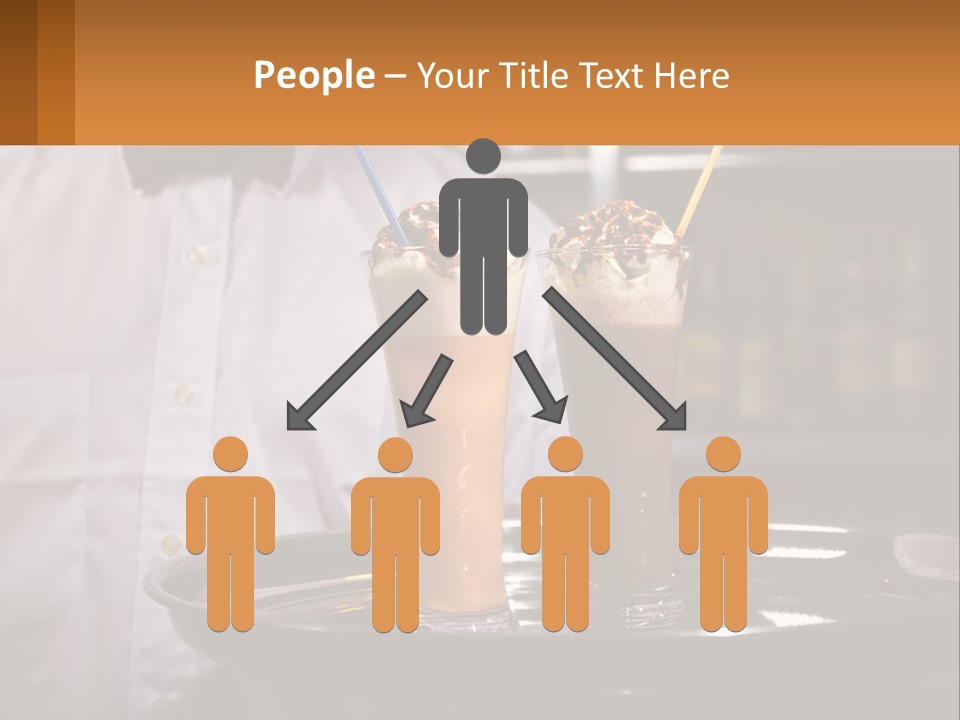 A Man Holding A Tray With Two Drinks On It PowerPoint Template