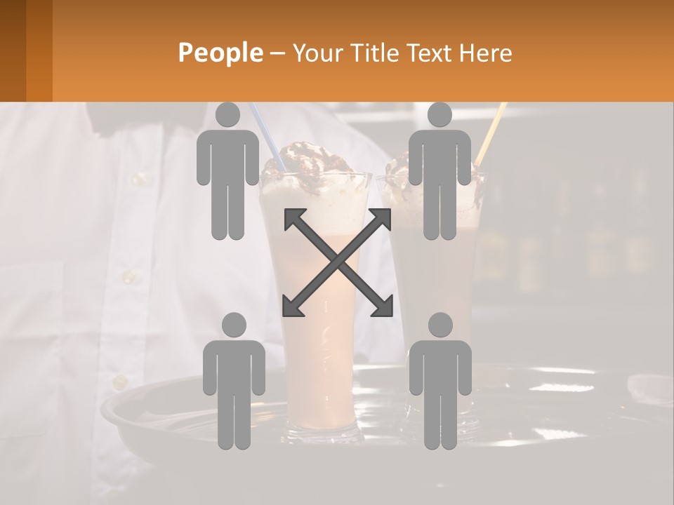 A Man Holding A Tray With Two Drinks On It PowerPoint Template