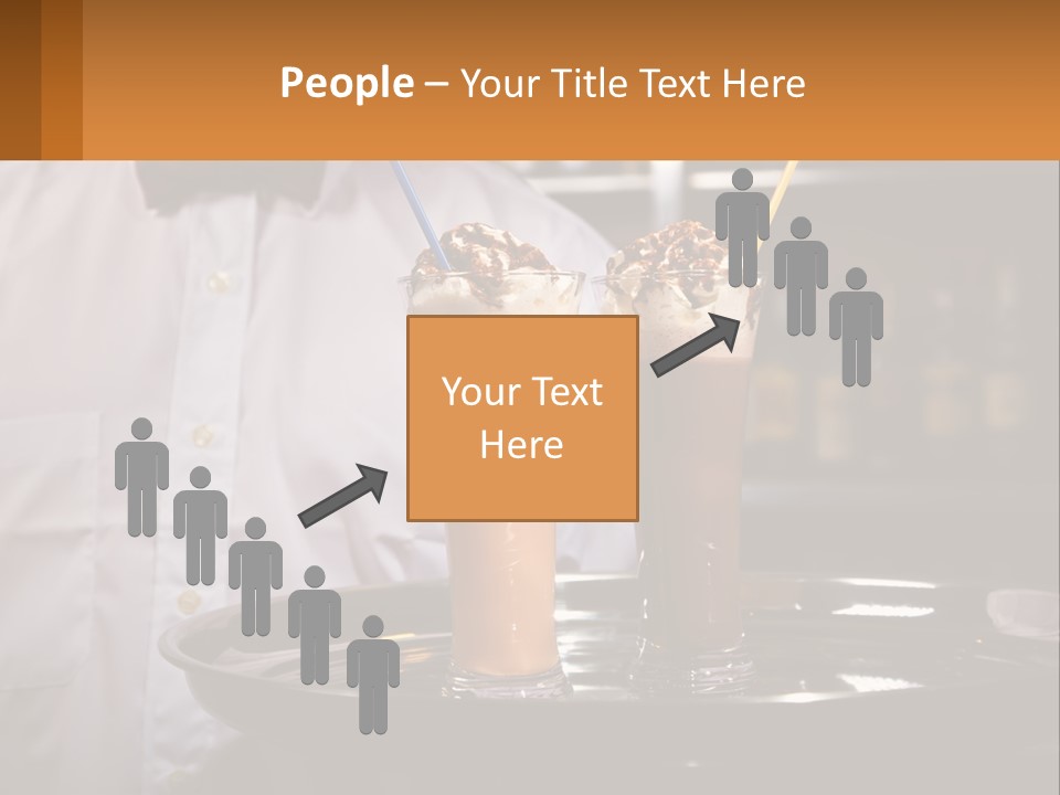 A Man Holding A Tray With Two Drinks On It PowerPoint Template