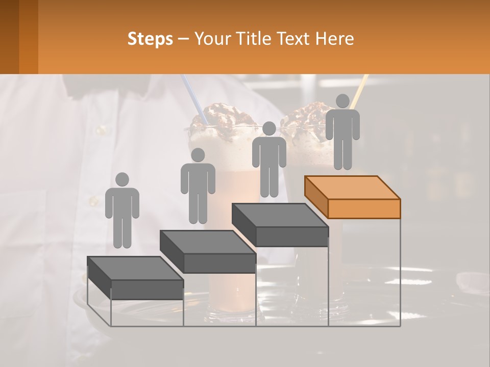 A Man Holding A Tray With Two Drinks On It PowerPoint Template