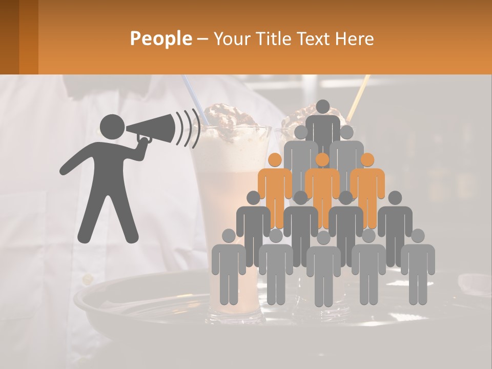 A Man Holding A Tray With Two Drinks On It PowerPoint Template