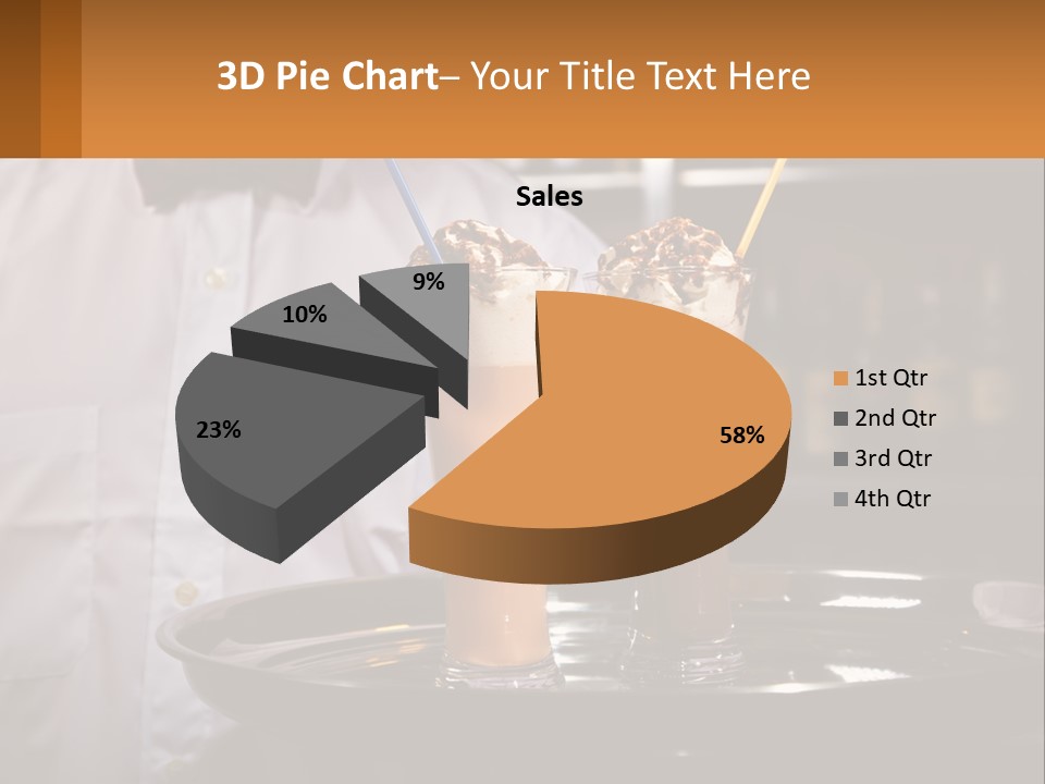 A Man Holding A Tray With Two Drinks On It PowerPoint Template