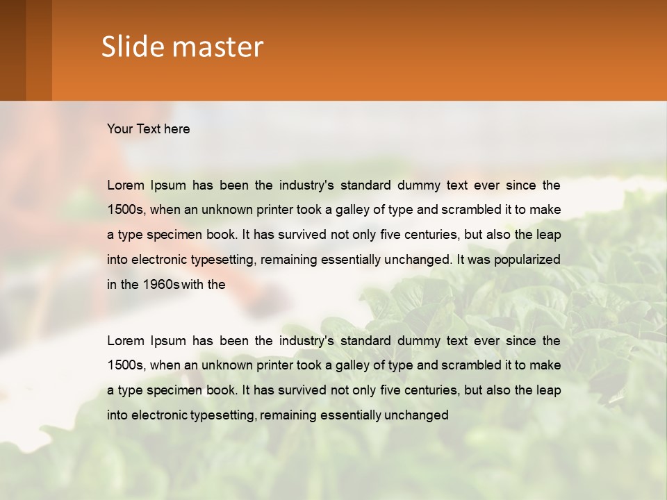 A Man Working In A Greenhouse With Green Plants PowerPoint Template