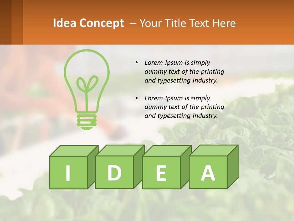 A Man Working In A Greenhouse With Green Plants PowerPoint Template