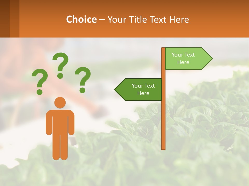 A Man Working In A Greenhouse With Green Plants PowerPoint Template