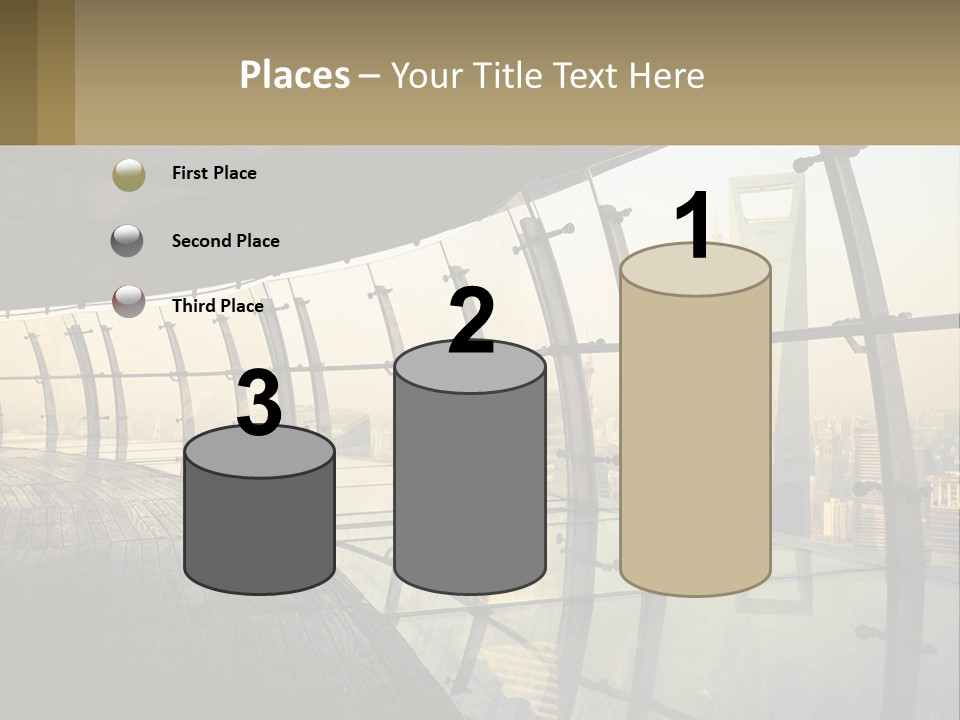 A View Of A City From A High Rise Building PowerPoint Template