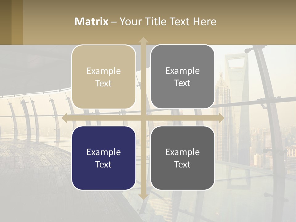A View Of A City From A High Rise Building PowerPoint Template