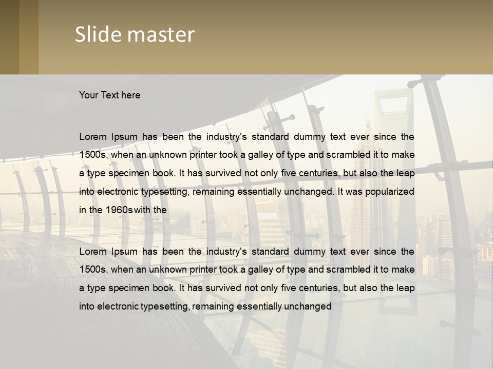 A View Of A City From A High Rise Building PowerPoint Template