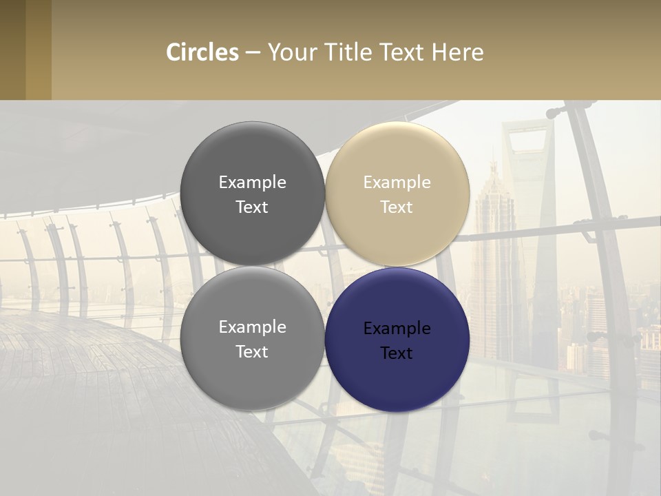 A View Of A City From A High Rise Building PowerPoint Template