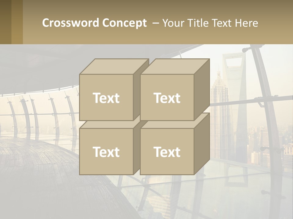 A View Of A City From A High Rise Building PowerPoint Template