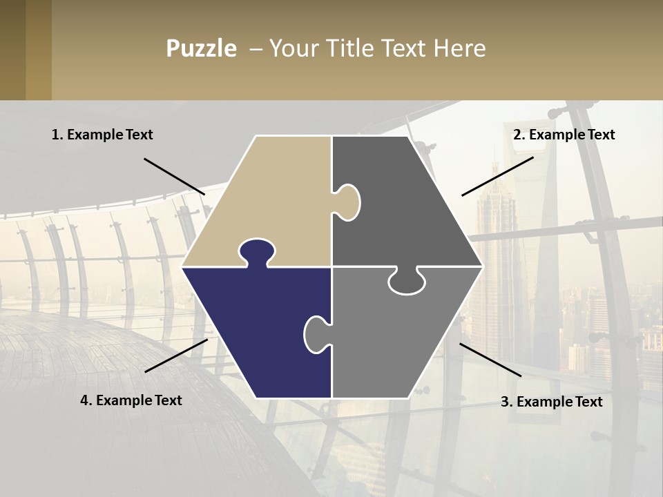 A View Of A City From A High Rise Building PowerPoint Template