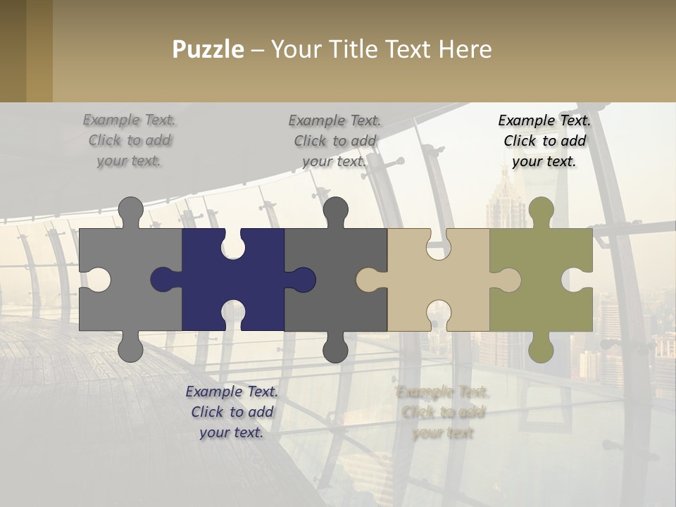 A View Of A City From A High Rise Building PowerPoint Template