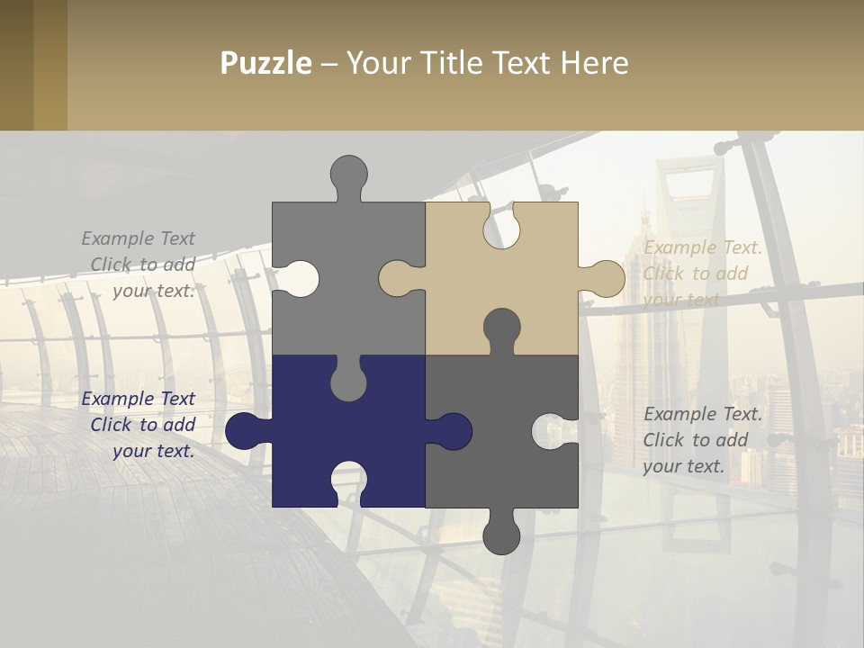 A View Of A City From A High Rise Building PowerPoint Template