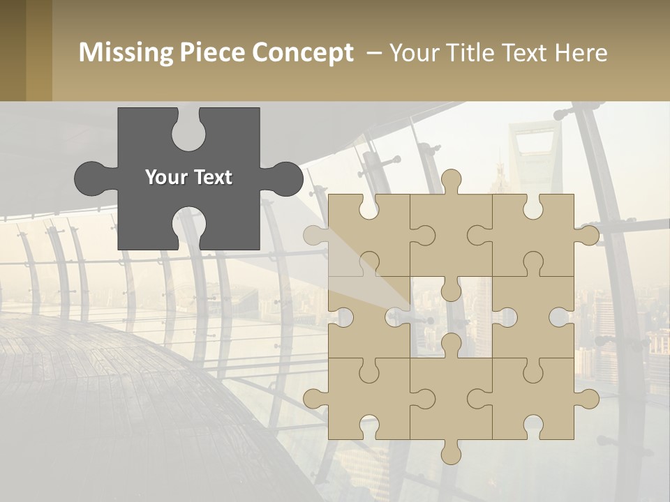 A View Of A City From A High Rise Building PowerPoint Template