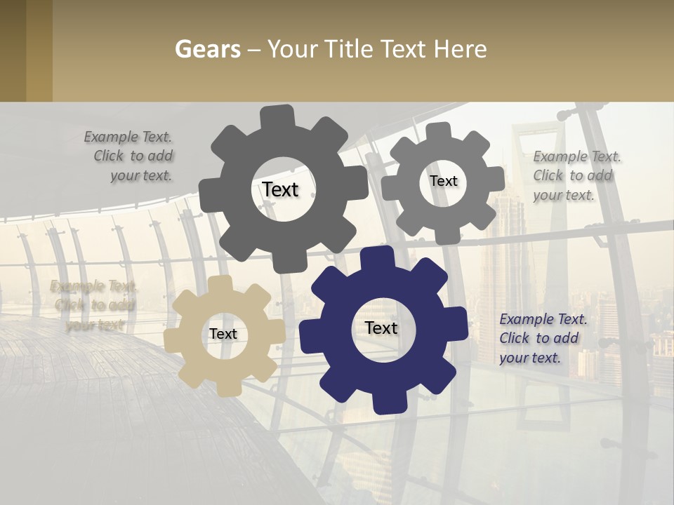 A View Of A City From A High Rise Building PowerPoint Template