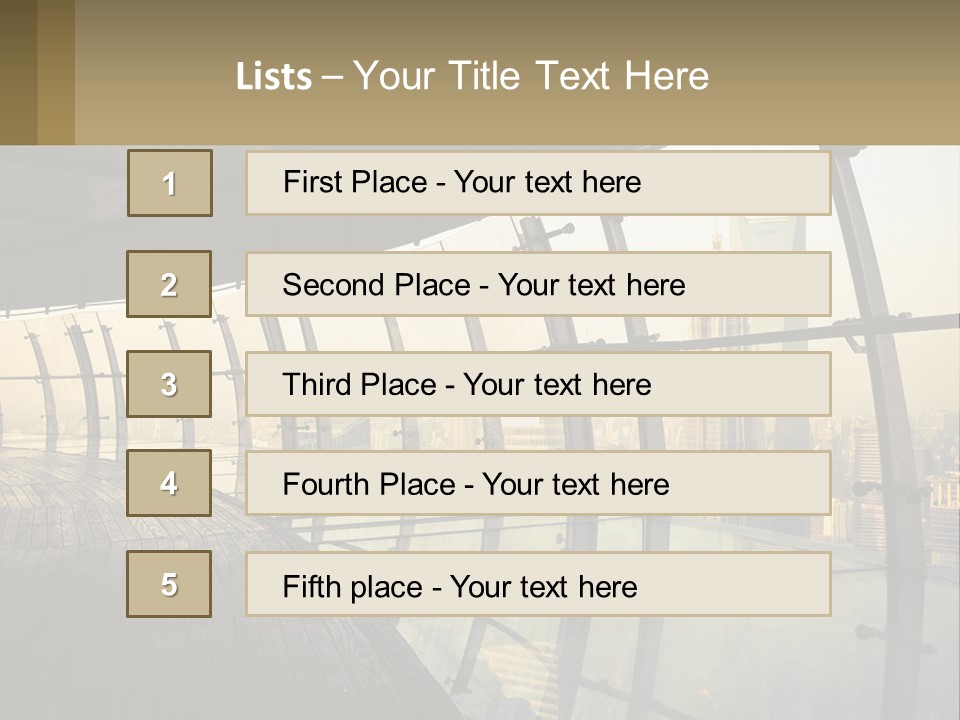 A View Of A City From A High Rise Building PowerPoint Template
