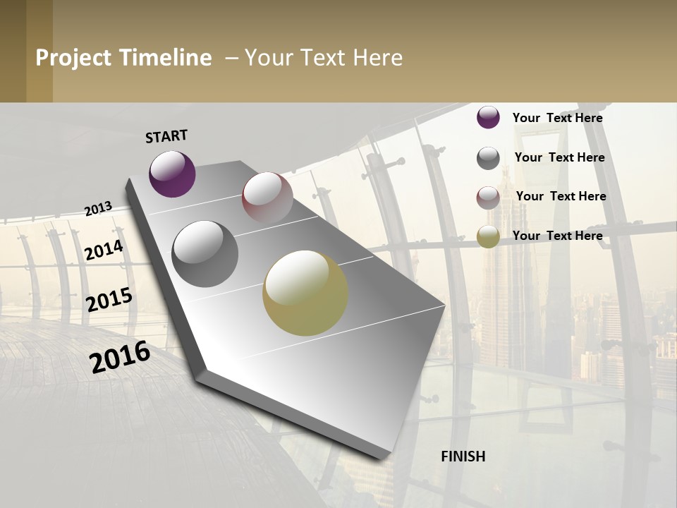 A View Of A City From A High Rise Building PowerPoint Template