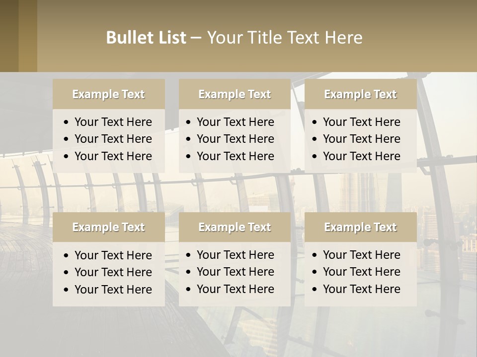 A View Of A City From A High Rise Building PowerPoint Template