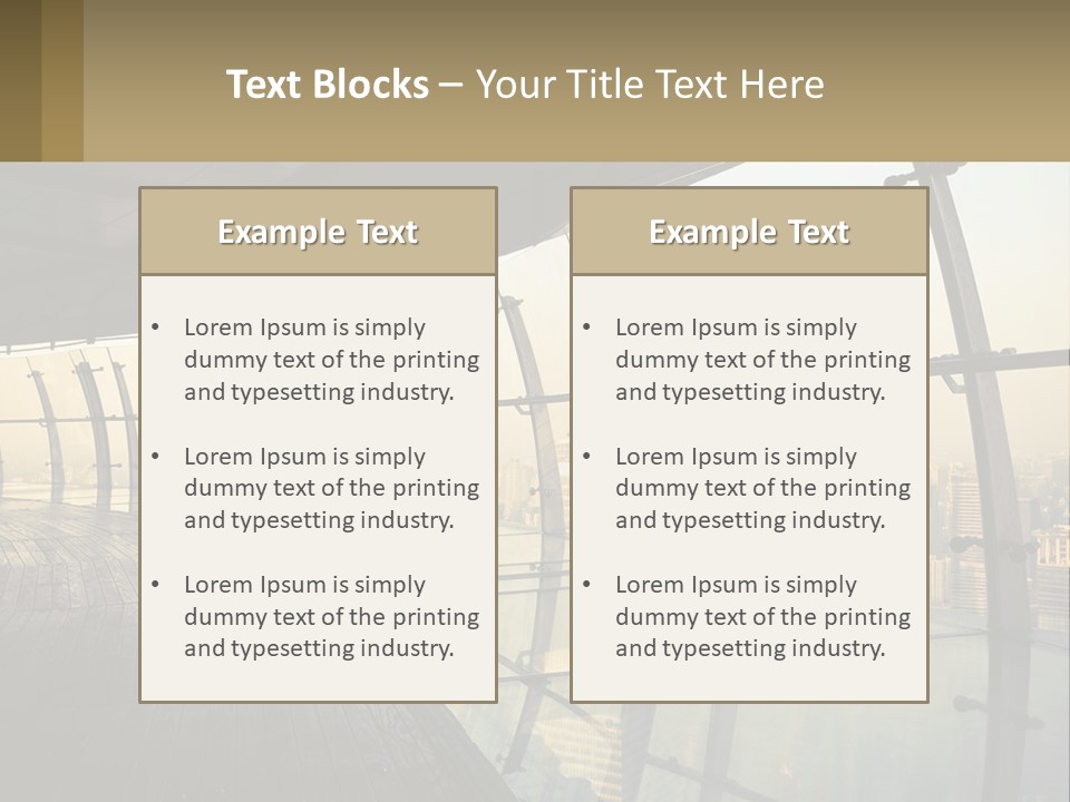 A View Of A City From A High Rise Building PowerPoint Template