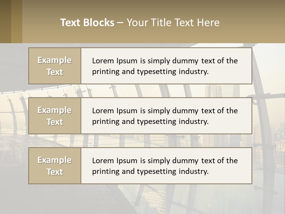 A View Of A City From A High Rise Building PowerPoint Template