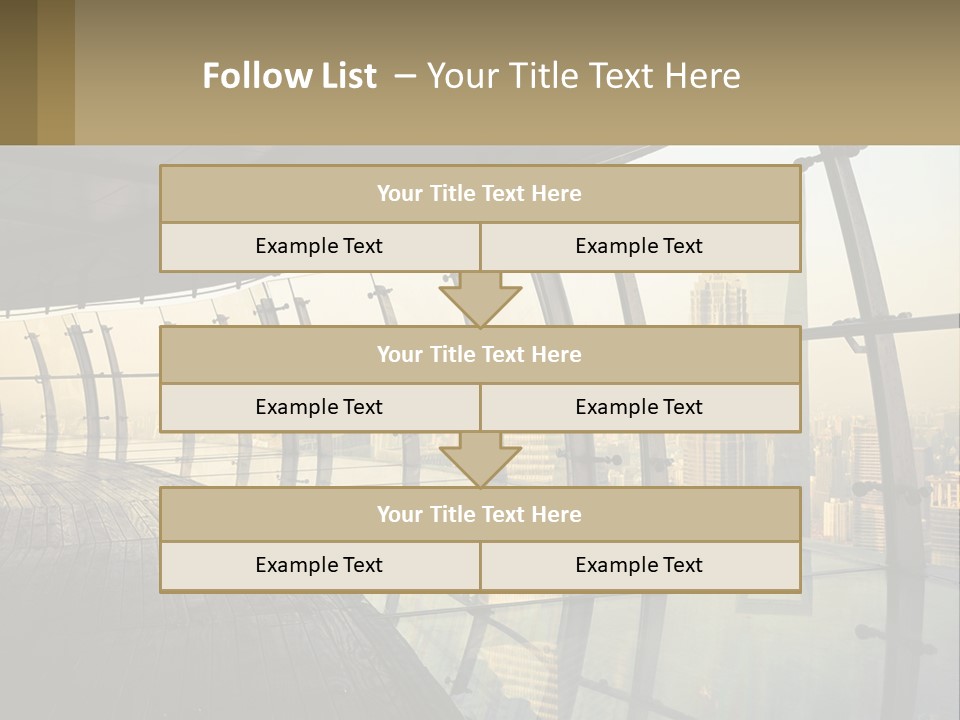 A View Of A City From A High Rise Building PowerPoint Template