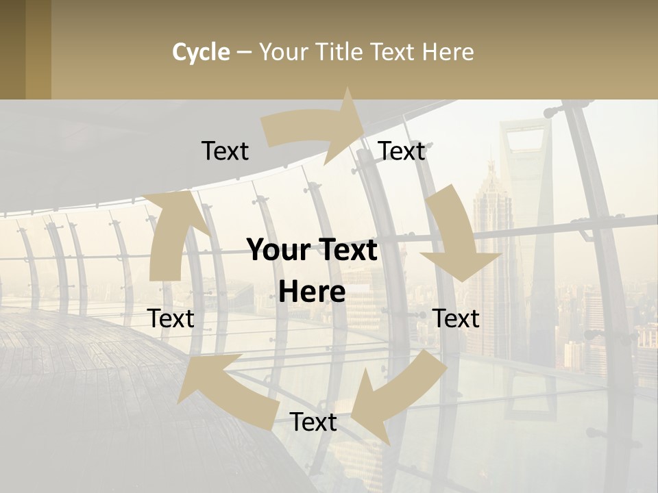 A View Of A City From A High Rise Building PowerPoint Template