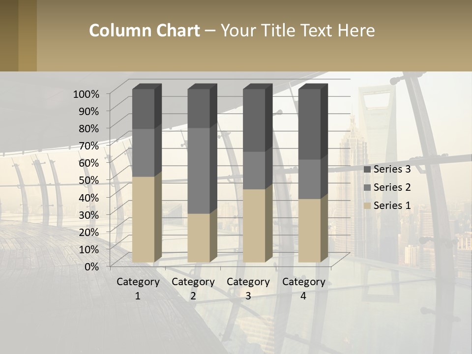 A View Of A City From A High Rise Building PowerPoint Template