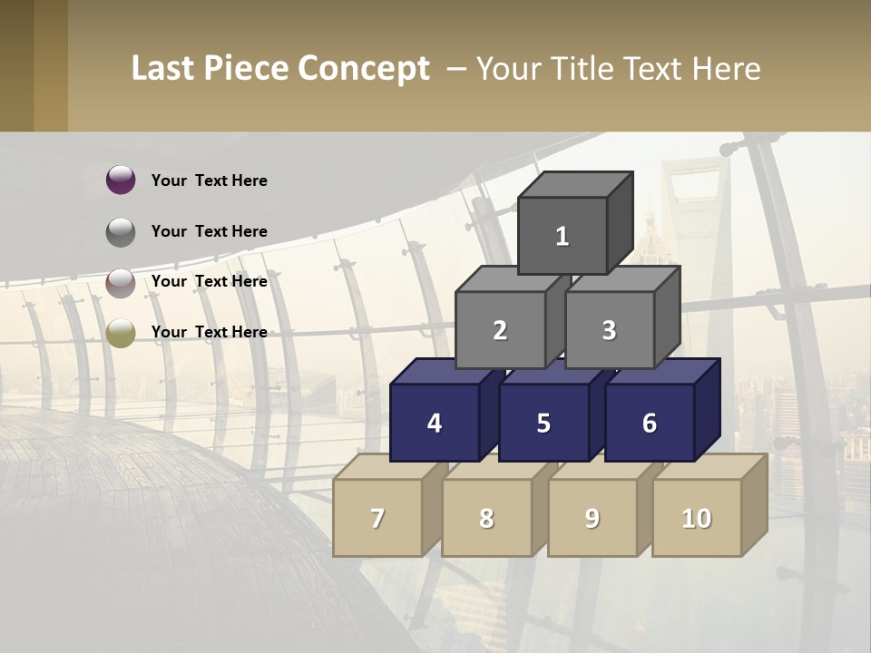 A View Of A City From A High Rise Building PowerPoint Template