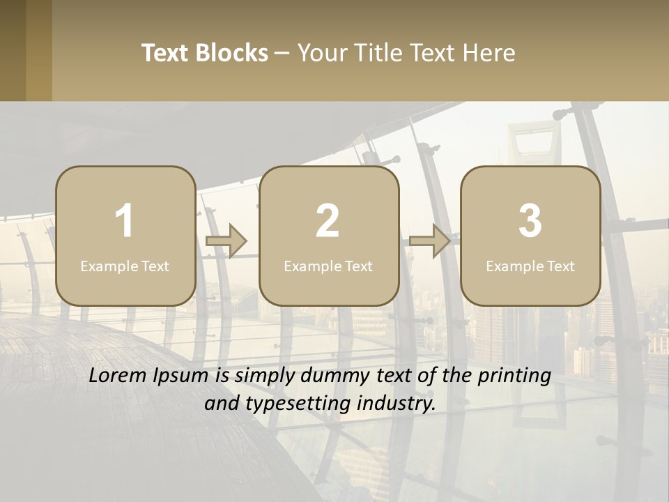 A View Of A City From A High Rise Building PowerPoint Template