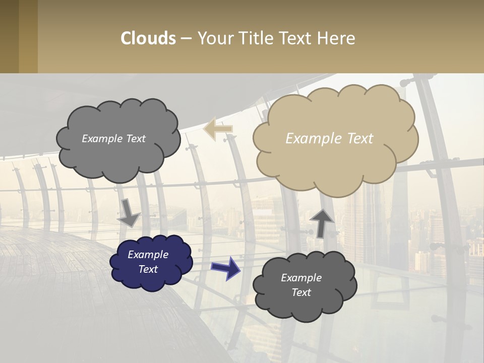 A View Of A City From A High Rise Building PowerPoint Template