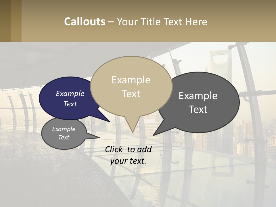 A View Of A City From A High Rise Building PowerPoint Template