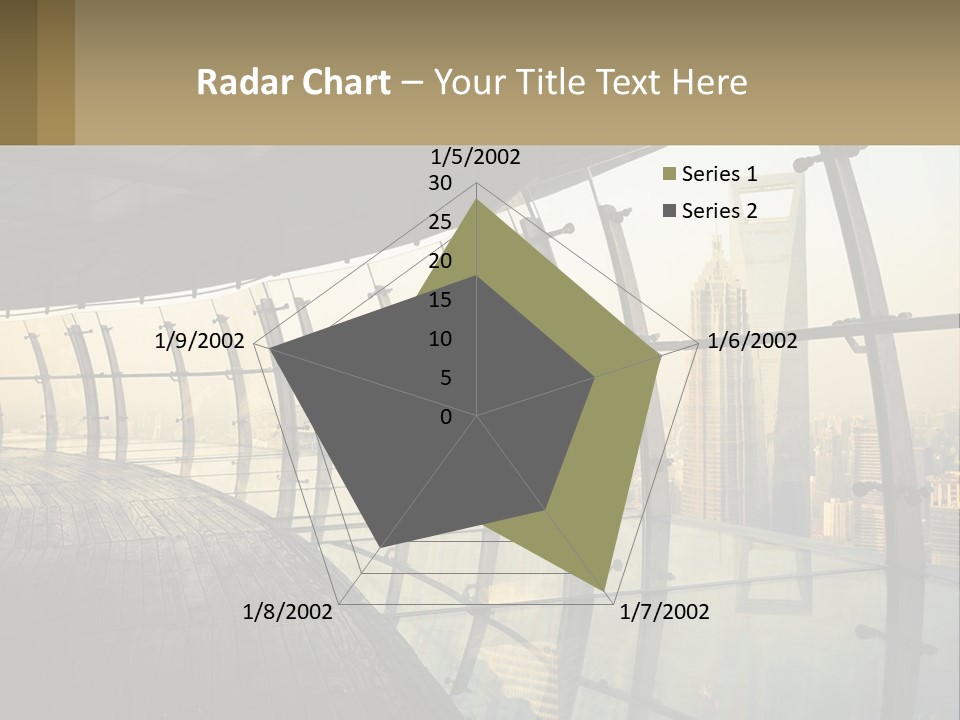 A View Of A City From A High Rise Building PowerPoint Template