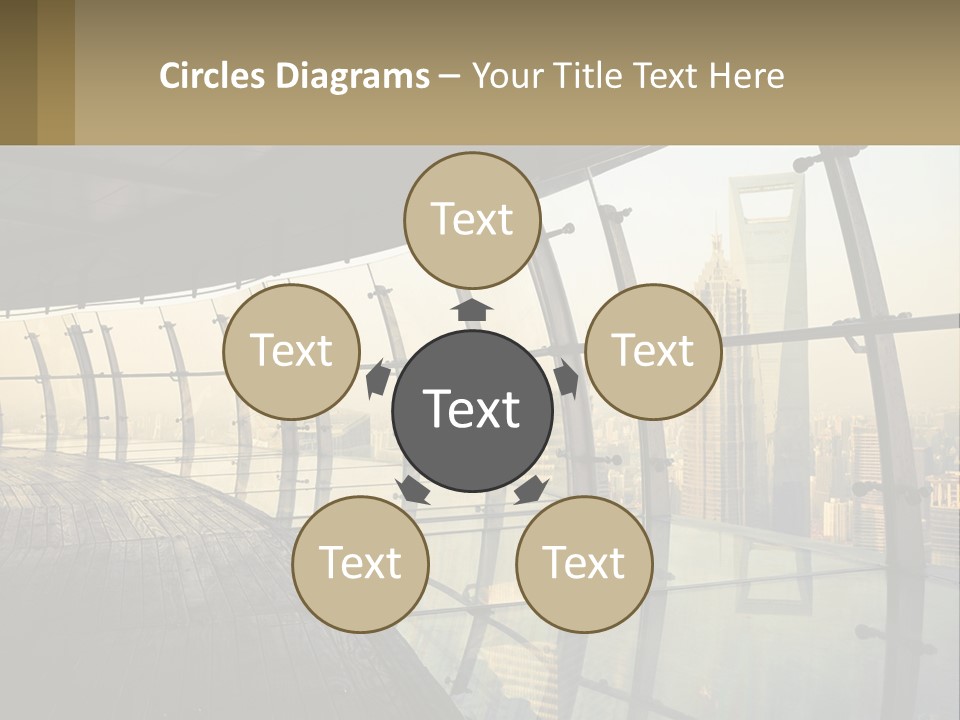 A View Of A City From A High Rise Building PowerPoint Template