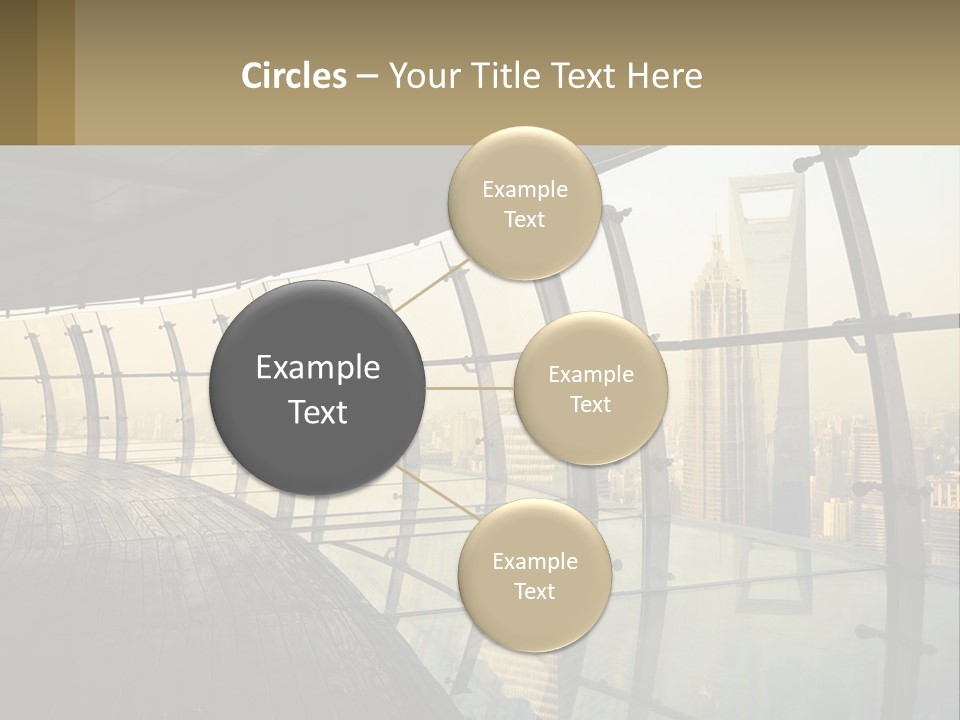 A View Of A City From A High Rise Building PowerPoint Template
