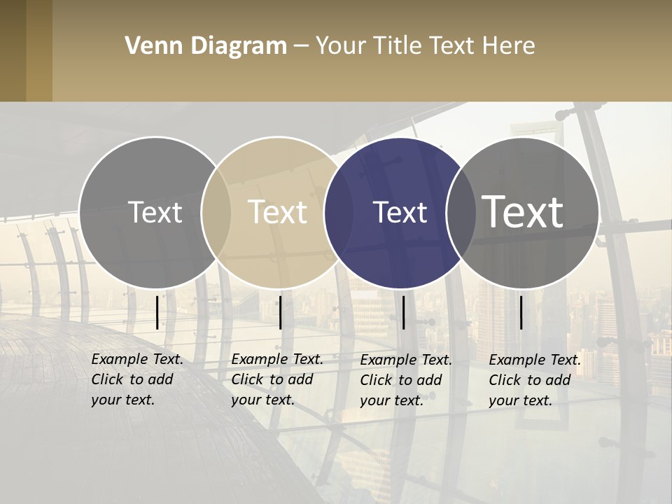 A View Of A City From A High Rise Building PowerPoint Template