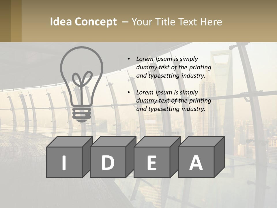 A View Of A City From A High Rise Building PowerPoint Template