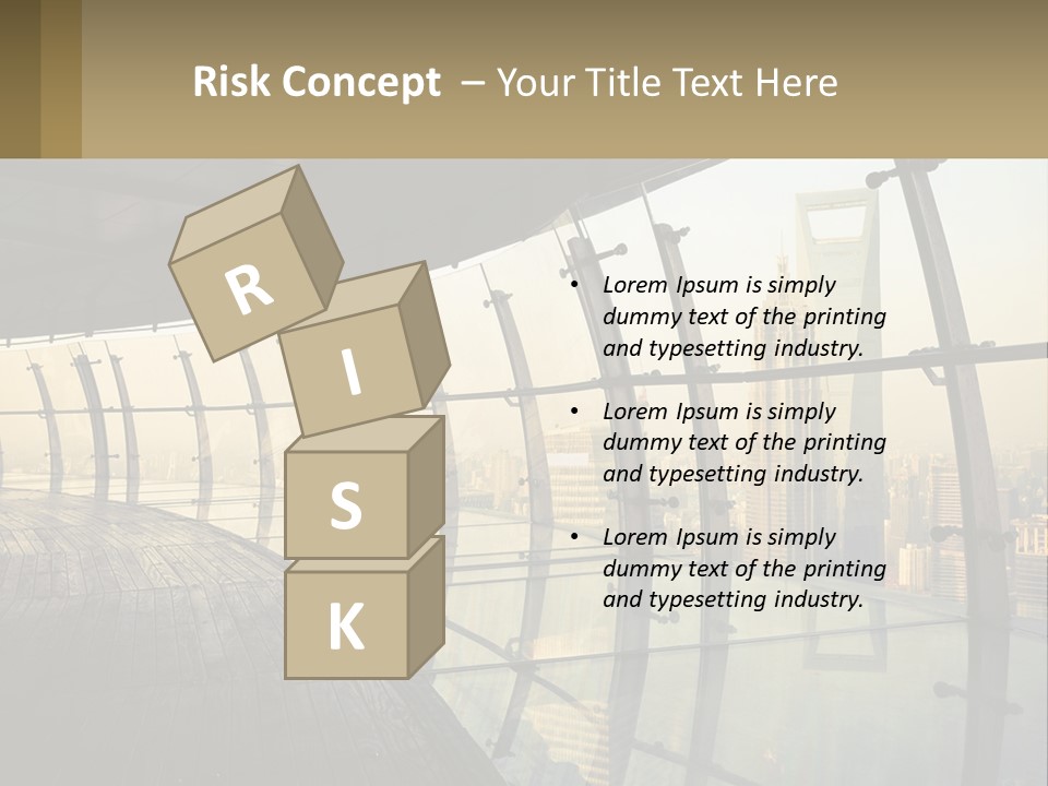 A View Of A City From A High Rise Building PowerPoint Template