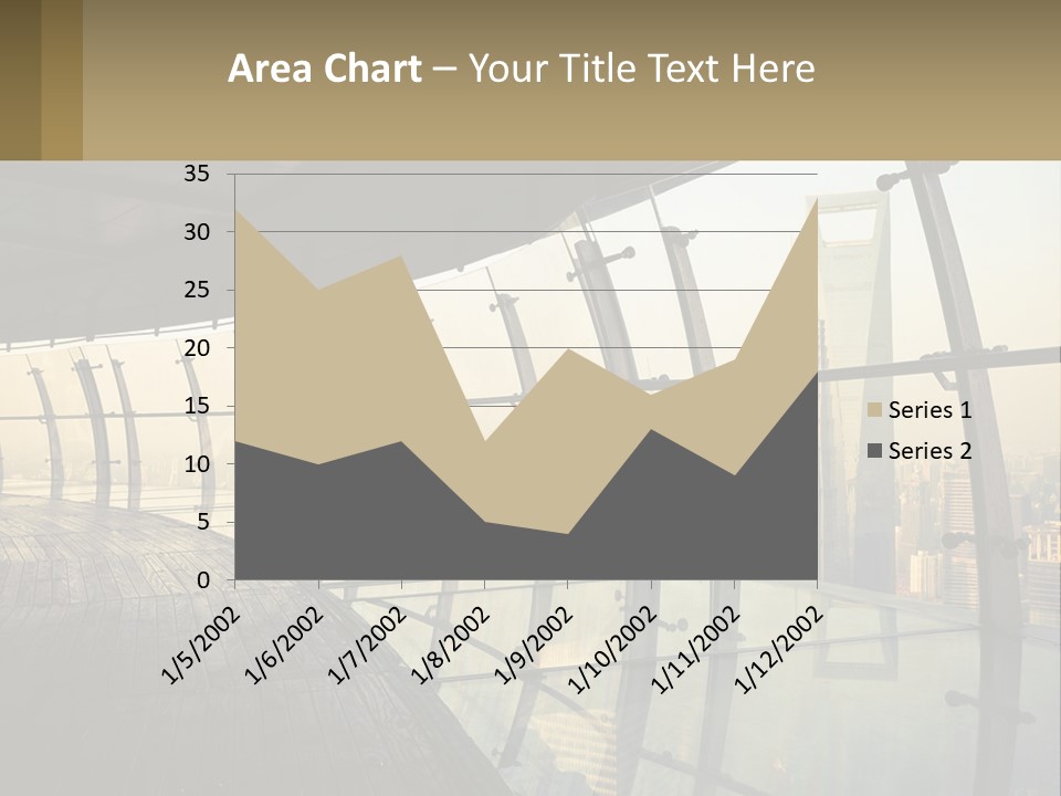 A View Of A City From A High Rise Building PowerPoint Template