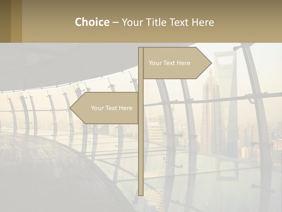 A View Of A City From A High Rise Building PowerPoint Template