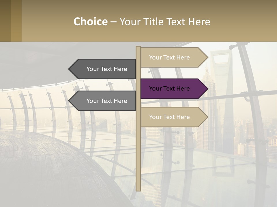 A View Of A City From A High Rise Building PowerPoint Template