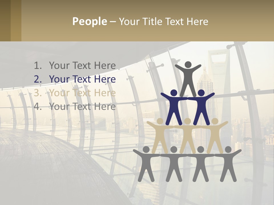 A View Of A City From A High Rise Building PowerPoint Template