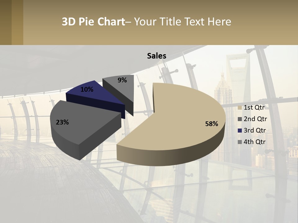 A View Of A City From A High Rise Building PowerPoint Template