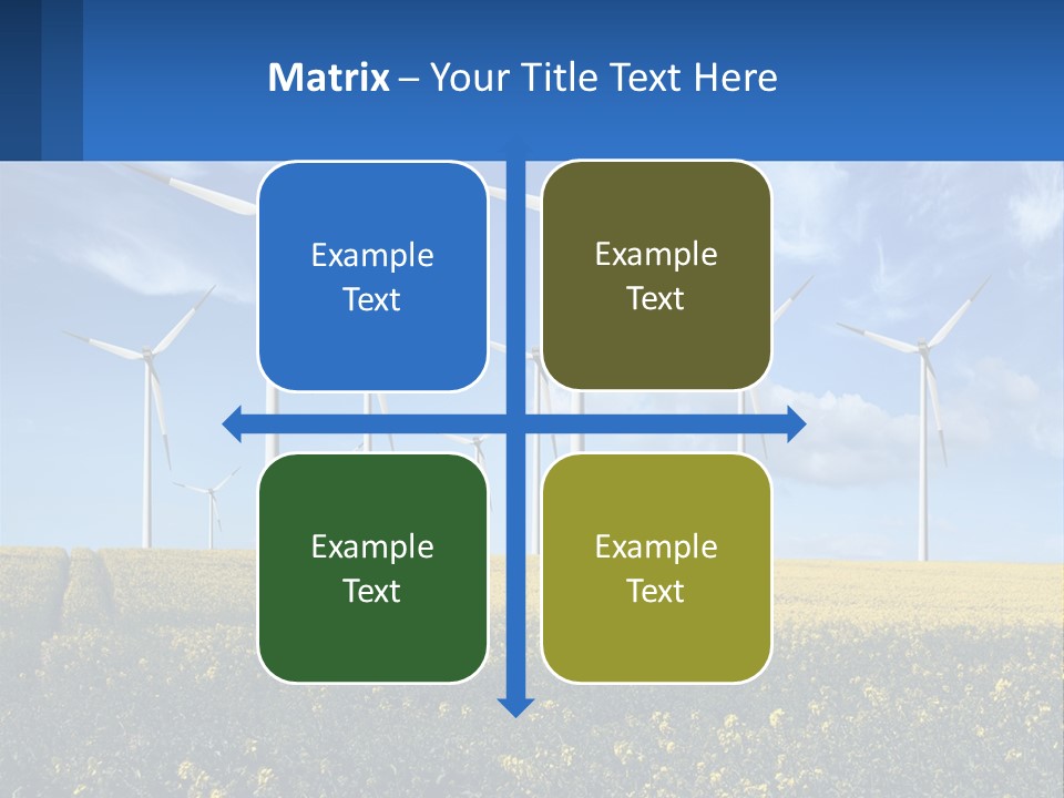 A Bunch Of Windmills In A Field Of Yellow Flowers PowerPoint Template