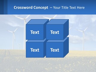 A Bunch Of Windmills In A Field Of Yellow Flowers PowerPoint Template